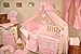Stunning Baby Canopy / Mosquito Net for Cot + Fitting / Holder - Pink Hearts