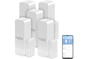 Luminea Home Control Fensterkontakt: 5er-Set ZigBee-Tür- & Fensteralarm, für Alexa, GA und Siri, App (Fenstersensoren, Türüberwachung, Senioren Handy)