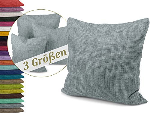 Kissenhüllen in Struktur-Optik - erhältlich in 23 modernen Farben und 3 verschiedenen Größen, 1 Kissenhülle 60 x 60 cm, silbergrau