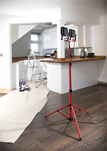 LUCECO ultraflache LED Baustrahler 2x 38W mit Stativ, 2x 3000lm, 5000K, IP65-geschützt, Energieeffizienzklasse A+, 1 Stück, LSWT230BR3-E2 - 8