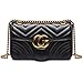 Produktbild XNRHH 2018 Baby Kleine Goldkette Gesteppte Umhängetasche Mini Cross Body Damen Handtasche Clutch Classic Abendtasche (Schwarz, 27 * 16 * 7cm)