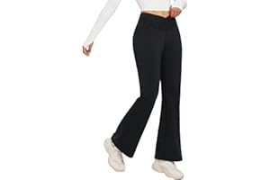 baleaf Pantaloni invernali da donna foderati in pile, termici, resistenti all'acqua, incrociati, leggings svasati, caldi, bootcut, escursionismo, attività all'aperto