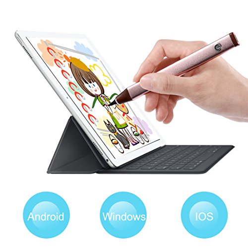 Stylus Stift, Touchscreen Eingabestift , Wrcibo USB Aufladbar Kapazitiver Eingabestift Stylus Touch Pen Touch Screen Zeichnen- und Schreibstift, Feine Präzision Kugelschreiber für Touch-Screen-Smartphones & Tablets (Rose-Gold) - 3