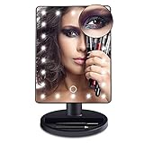 【Einstellbare 22 LED-Leuchten】Cenblue LED beleuchteter Kosmetikspiegel verfügt über One-Touch-LEDs aktiviert, die weich sind. Ein langer Tastendruck passt verschiedene Beleuchtungen an, um Make-up in unterschiedlichen Lichtbereichen zu unterstützen.