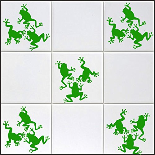10 x Frosch Aufkleber in "s" ca. 10 cm aus Hochleistungsfolie, für Fliesen, Autos, Wände , und alle glatten Flächen, BD WC Sticker Fliesebaufkleber viele Farben zur Auswahl