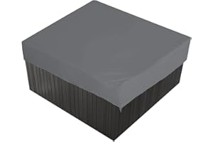 LDIW Outdoor Square Hot Tub Cover Waterproof SPA Hot Tub Covers Anti-UV Dust-proof with a Storage Bag 7 Sizes Choose,Gray,215x215x30cm