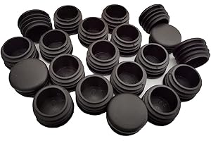 NANAXAGLY Round Plastic Plug, 20 PCS Black Tubing End Cap Plug Chair Glide Round Pipe End Cap Furniture Chair/Leg Pipe Cover Insert (1 1/4 Inch)