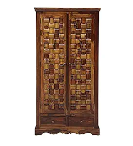 Made Wood Made Wood Made Way Solid Wood Wardrobe in Provincial Teak Finish (Brown)