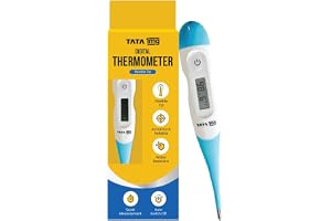 Tata 1mg Flexible Tip Digital Thermometer with One Touch Operation for Children and Adult, Plastic