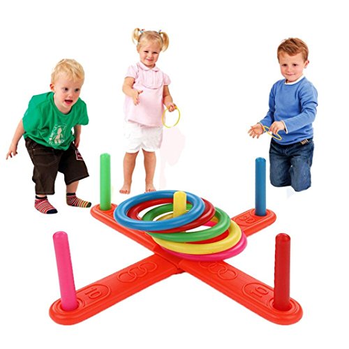 Throwing Rings,Hoop Ring Toss Plastic Ring Toss Quoits Garden Game Pool Toy Outdoor Fun Set NEW
