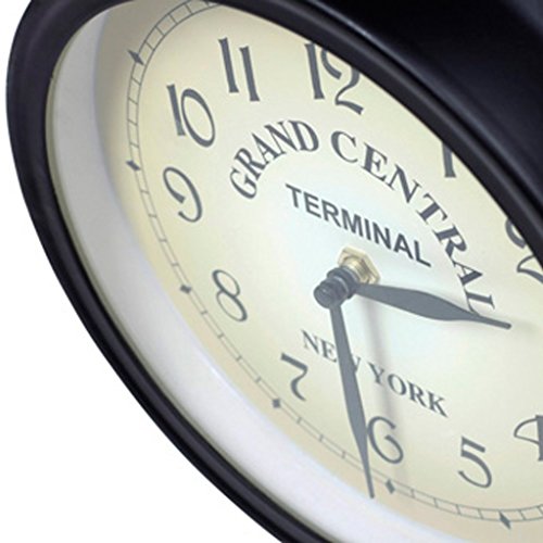 vidaXL Zweiseitige Wanduhr RETRO Look GRAND CENTRAL Bahnhofsuhr Antik Stil Uhr 30010 - 2