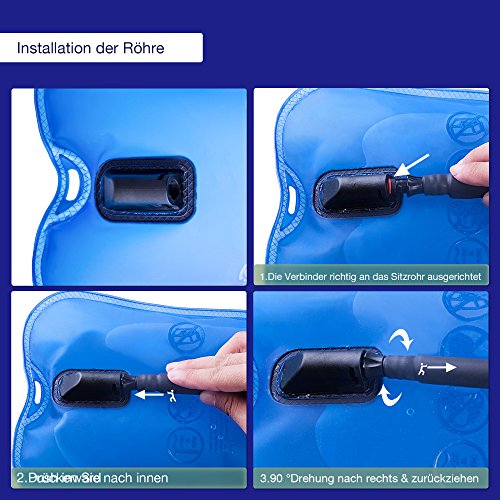 BONL Emerald Trinkblase für bis zu 3 Liter, Wasserbehälter in Militär-Qualität, große Öffnung, einfache Benutzung, haltbar, geschmacksneutral, ideal für Wanderungen, Fahrradtouren, zum Klettern, als Wasser-Rucksack, bei Outdoor-Events - 5