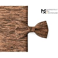 MAY-TIE Herren Fliege | Holz- Braun | 100% Kork | Style | gebunden und stufenlos verstellbar mit Hakenverschluss | hergestellt in Deutschland