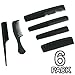 New 6 Pc Black Comb Set - Perfect For Styling & Hair Dressing - 6 Different Types Of Combs
