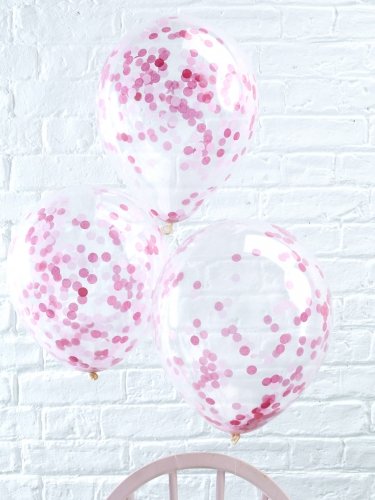 Ginger Ray Hochzeit Geburtstag Luftballon Konfetti 5 Stck. pink - 2