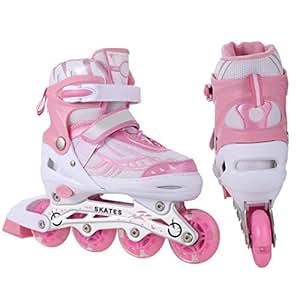 Chigant Inliner Kinder, Inline Skates für Mädchen und Jungen in Blau und Pink, Inlineskates mit ...