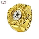ZXLIFE Ring Uhr Gold Ring Uhr Männer Und Frauen Student Watch Mini Ring Ornamente Wasserdicht Kreative Ringe,B