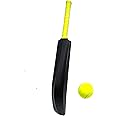 FELIDAE SIX Hitter Plastic Double Blade Cricket Bat with 1 Tennis Ball, Full Size Premium Bat for Age Groups – 15+Yrs Boys/Girls/Adult (Black Full Size Bat + 1 Ball)