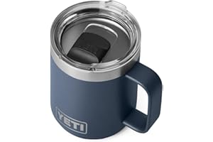 YETI Rambler Mug, Vacuum Insulated Stainless Steel Stackable Mug with Magslider Lid, Navy, 10 oz (295 ml)
