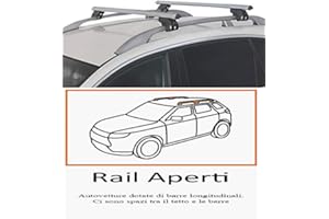 AURILIS TRAX Barre PORTATUTTO PORTABAGAGLI Portapacchi PREASSEMBLATE in Alluminio per Auto con Rails Standard INTEGRATI Aperti Portata 90 kg Lunghezza 120 CM con 2 Serrature ANTIFURTO