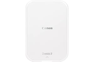Canon Zoemini 2: Live Big, Print Mini - Bärbar fotoskrivare - Kompakt och trådlös - Omedelbar -skrivare - Bluetooth 5.0 & Type-C snabbladdning - Idealisk reseskrivare, pärlvit