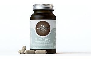 HIFAS DA TERRA - HIFAS-Neuro Suplemento para Memoria y Concentración con Extractos de Hongos Puros de Melena de León y Chaga, Vitaminas B6 y B12 - Bote 60 Cápsulas