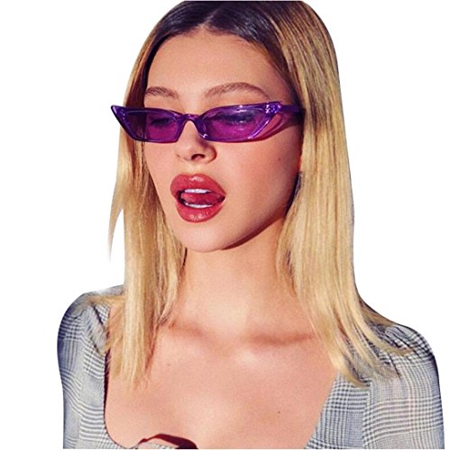 Preisvergleich Produktbild Vovotrade Sonnenbrille Frauen Dame Weinlese Katzenaugen Sonnenbrille Retro kleiner Rahmen UV400 Brillen dünne Gläser Mode Flieger Sonnenbrille Damen für Reise, die Sport fährt (Lila)