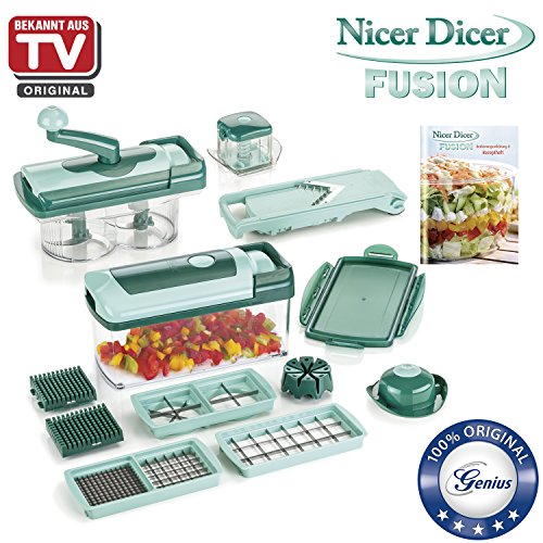 Genius Nicer Dicer Fusion, 20 Teile, mintgrün, Obst- und Gemüseschneider
