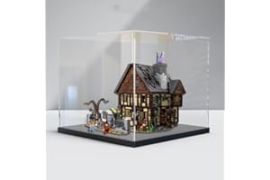 FYHCY Transparent Acrylic Display Case for Lego 21341 Witch Sisters' Enchanted House, Dustproof Display Case Compatible with Lego 21341 (Lego Model Not Included) Black
