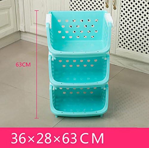 XWG Storage Shelves Thickening Of Fruit And Vegetable Rack Kitchen Put The Food Rack Fruit And Vegetable Storage Basket Superposition Finishing Rack Dish Shelf 3 Layers ( Color : 3# )