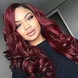 red wifi no aparece Handing Time: 5 Days Lovestory Ombre Red Body Wave Synthetic Lace Front Wigs Long Wave Wig For Women 180 Density (24 inch)
