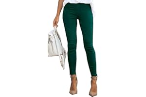 Onsoyours Femme Leggings Slim Taille Haute Casual Skinny Chic Stretch Élastique Leggings Pantalon Crayon Couleur Unie Printemps Été