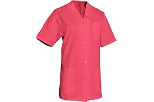 SNV Tunique médicale femme manche courte col V blouse médicale professionnelle fermeture par boutons pressions uniforme médicale femme
