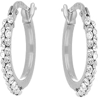 Orecchini Solitari in Oro Giallo 9 carati Huggies CUBIC ZIRCONIA Hoops Sleepers, Orecchini Solitari, Cerchi in Oro Giallo, Orecchini in Zirconia Cubica - Italia