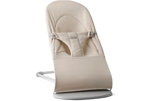 BabyBjörn Babysitter Bliss, Vävd/Jersey, Tri-Fabric, Ljusbeige | Ergonomisk, säker och rolig - 2-i-1 babysitter och barnstol med naturlig gungning