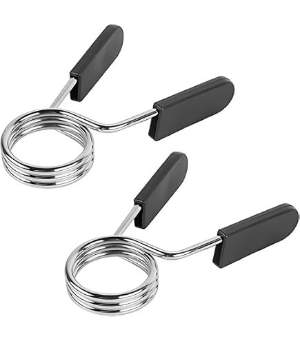2 Pinces De Serrage Pour Haltères (colliers Ressort) - Diamètre 30 Mm (1,2"), Acier Et Caoutchouc, Pour Barres De Musculation