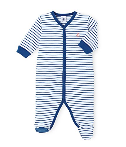 Petit Bateau Baby-Boys Bulgario Striped Footies, Blue (Ecume/Major), 18-24 Months (Manufacturer Size:18M)