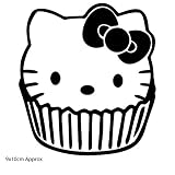  Hello Kitty Cupcake Pegatina de Parachoques del coche/pared/portátil vinilo Novedad (10 x 10 cm aprox.)