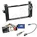 Produktbild Einbauset : Autoradio Doppel-DIN 2-DIN Blende Einbaurahmen Radioblende schwarz + Kenwood Lenkradfernbedienungsadapter LFB Interface Radio Adapter + Antennenadapter für Mercedes A-Klasse (W169) / (C169) 10/2004 - 04/2012 / Mercedes B-Klasse (T245) 06/2005 - 06/2011 / Mercedes Vito/Viano (W639) 04/2006 - 05/2014