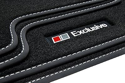tuning-art A35 'Exclusive' Tapis de Sol avec liseré Lettrage, Couture:Argent