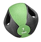 Trendy Esfera está fabricado de goma, tiene dos asas, superficie con relieve y es extremadamente antideslizante; las asas permiten agarrar el balón con ambas manos para emplearlo así de mancuerna