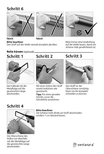 Fenster Verdunkelungsrollo weiss: 50×150 (Gesamtbreite X Höhe in cm) / Thermorollo Klemmfix Rollo Montage ohne Bohren inkl. Montagezubehör / weitere Größen: 40 / 50 / 60 / 70 / 80 / 90 / 100 / 110 x 150 oder 210 cm - 7