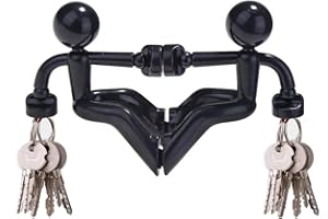 MORN LIGHT Magnetschlüsselhalter Magnetic Man Schlüsselhaken Wandschlüsselhalter Kühlschrankmagnete Home für alle Metalloberflächen METRWEG (Schwarz, 2er-Pack)