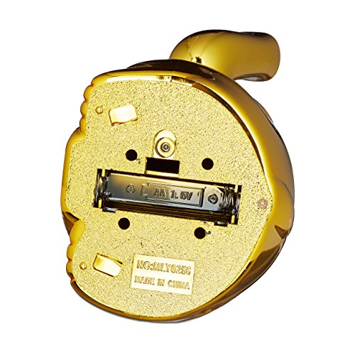 Relaxdays Maneki Neko Winkekatze, Glücksbringer, 16 cm, gold - 5