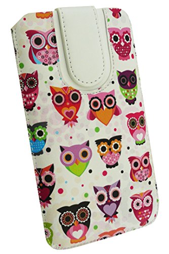 EmartbuyÂ® Multicolore Gufi Print PU Pelle Custodia Case Cover Sleeve ( Misura 5XL ) con Linguetta Adatta Per Oppo R7 Plus 6 Pollice Smartphone