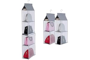 DEARJANA Staccabile 6 Scomparto Organizer Borsa Organizer per Armadio Trasparente Borsa Bag Collection Sistema armadi, Supporto di immagazzinaggio organizzatori per Soggiorno Camera da latto la casa Grigia