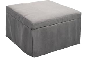 MarinelliGroup Pouf letto singolo con materasso 75X75X43 cm salvaspazio pieghevole camera cameretta soggiorno poggiapiedi tessuto Beny (Grigio Chiaro)