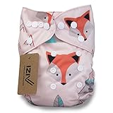 iZiv(TM) Newborn Nappy with 1 Thick Insert Infant Waterproof/Adjustable/Reusable/Washable Pocket Cloth Nappy Fit Babies 0-3 Years(Pink Fox)