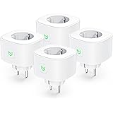 Meross WLAN Steckdose 16A, Alexa Steckdose misst den Stromverbrauch, Smart Steckdose mit Fernsteuerung, Sprachsteuerung und Z