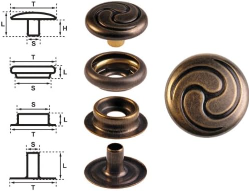 15 Poppers' Triple Spiral ' 14 mm Brass Antique Shutter Motor: Easy (Were Nickel-Free)